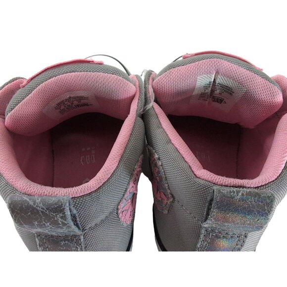 Converse Chuck Taylor All Star Sneaker Shoe Girls 4 Gray Pink Mid Lace Up - Picture 7 of 10